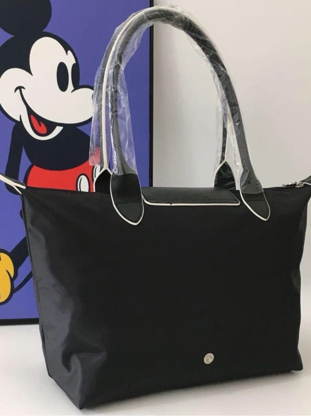 Longchamp Black Tote with Silver Logo - Picture 5 of 6